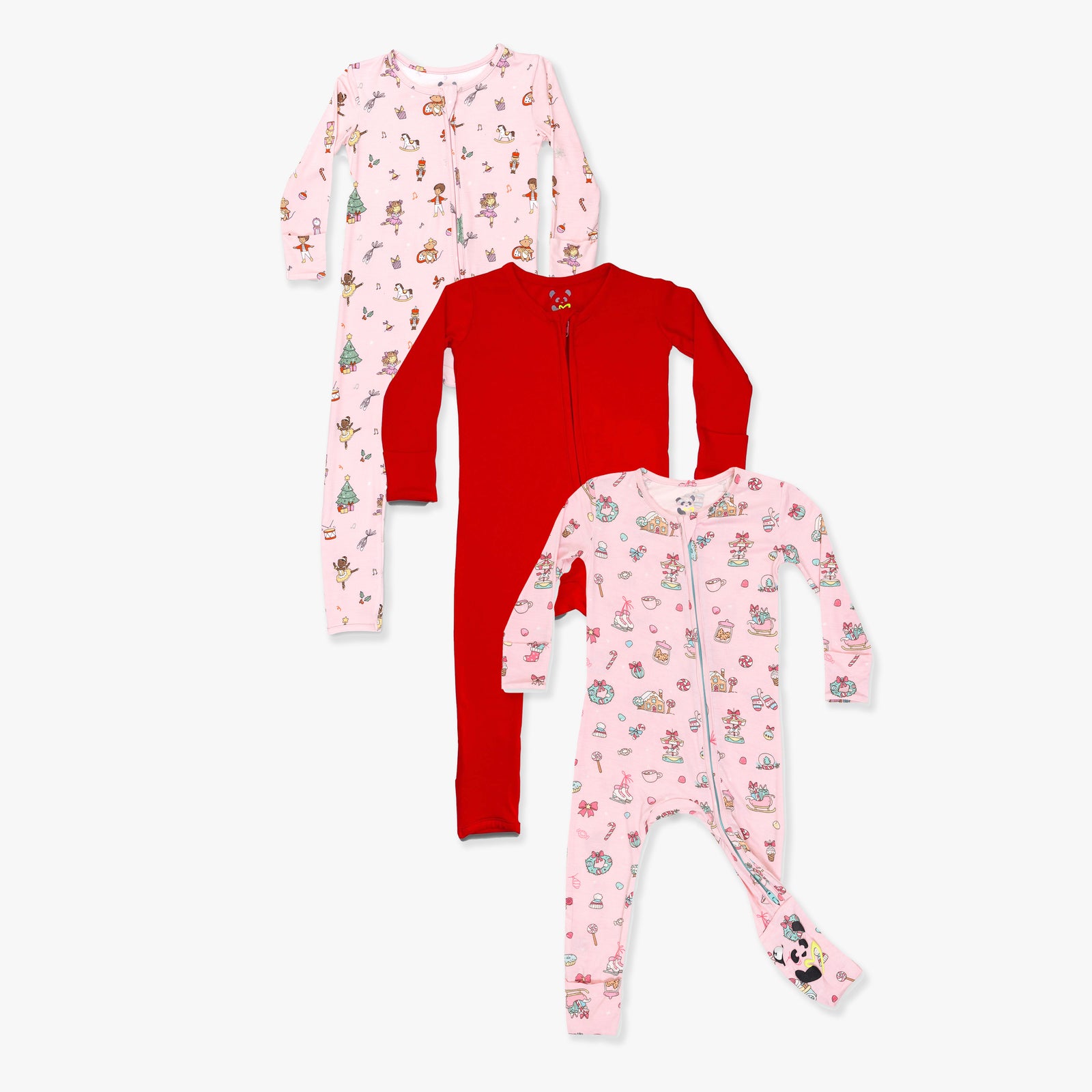 Pretty In Pink Holiday Bundle - Bamboo Convertible Footies