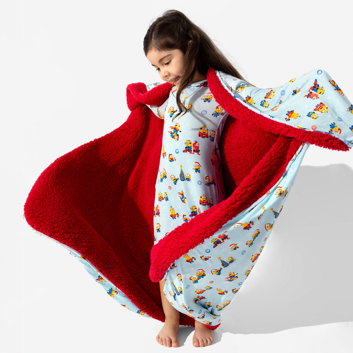 Merry Minions Holiday Bamboo Girls' Long Sleeve Dress