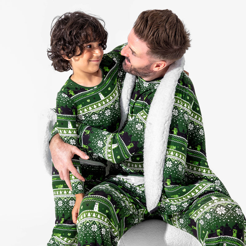 Minecraft Creeper Holiday Bamboo Men's Pajama Set