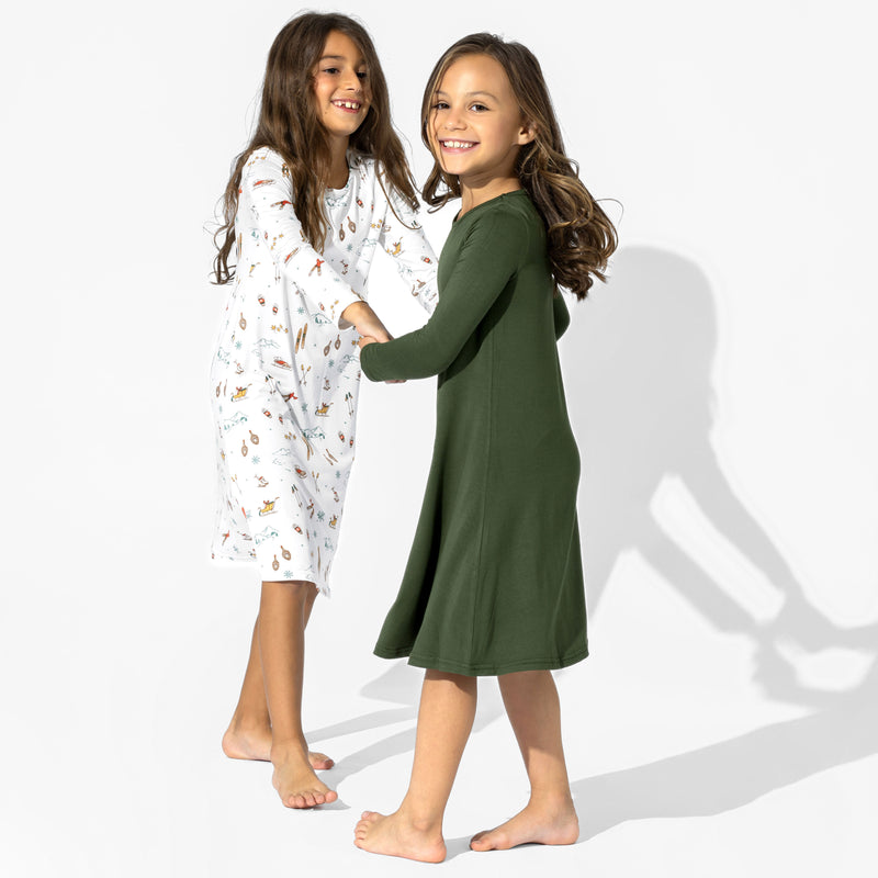 Evergreen Bamboo Girls' Long Sleeve Dress