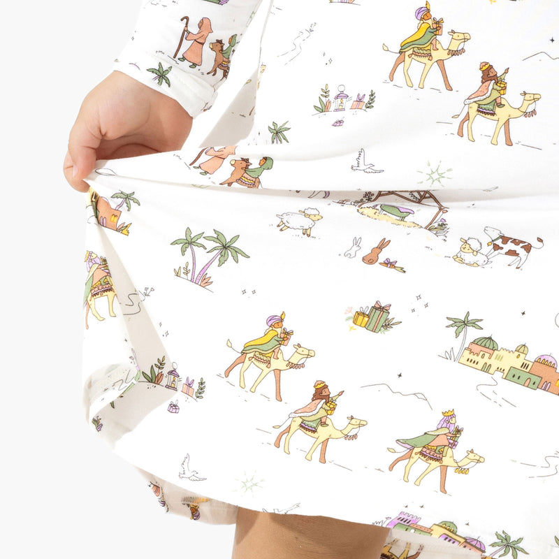 Holy Night Bamboo Girls' Long Sleeve Dress