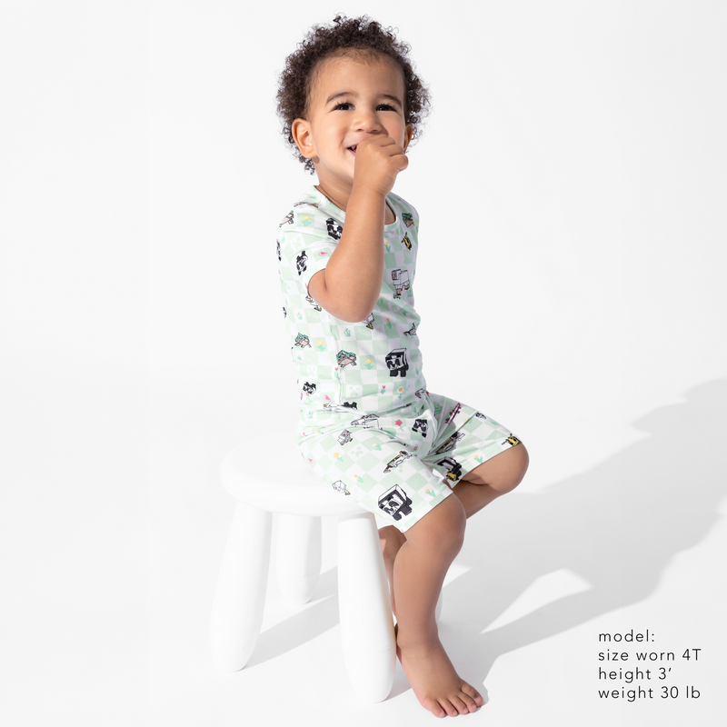 Minecraft Sleep Repeat Bamboo Kids Pajama Short Set