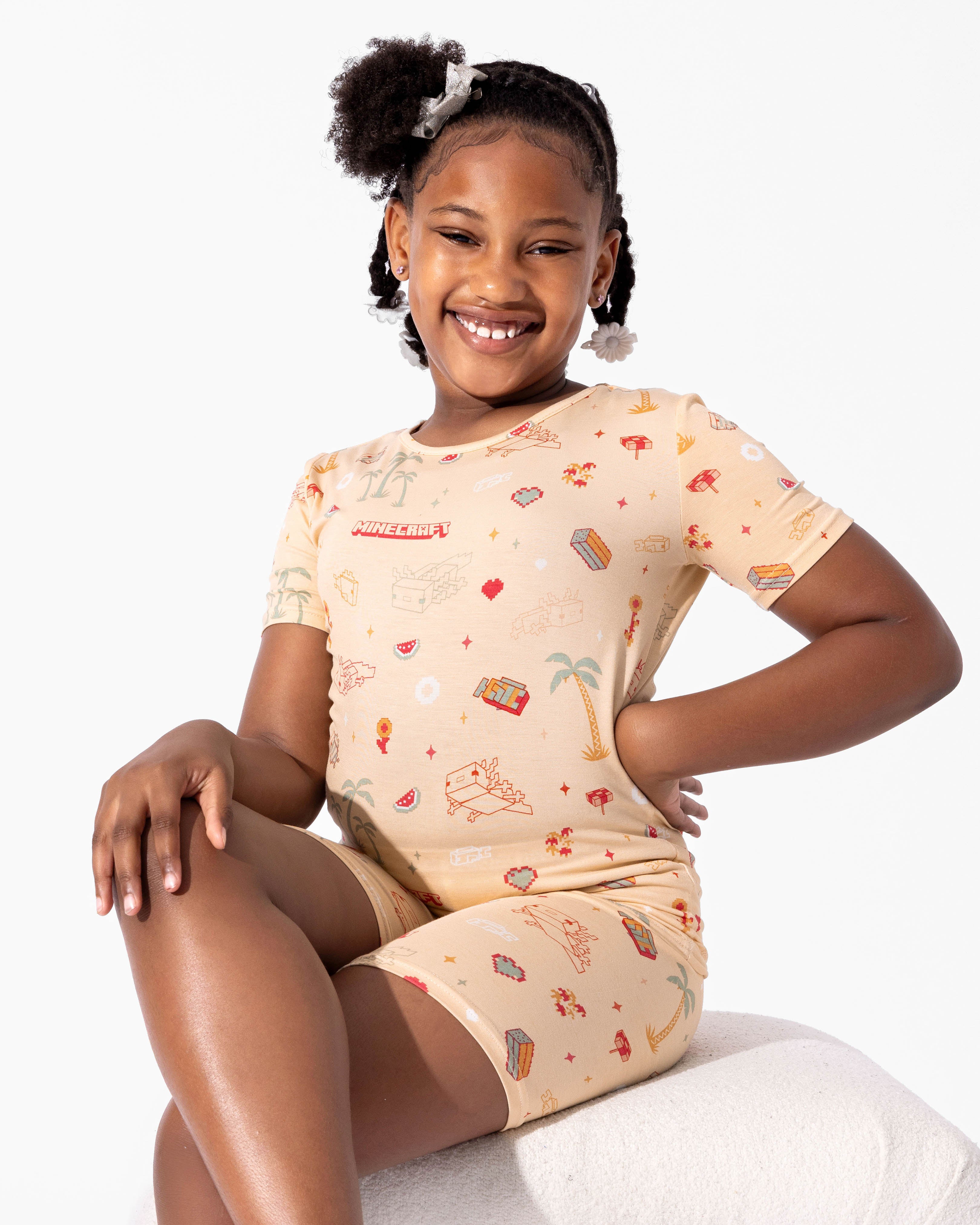 Minecraft Summer Vibes Kids Pajama Short Set | Soft Bamboo PJs