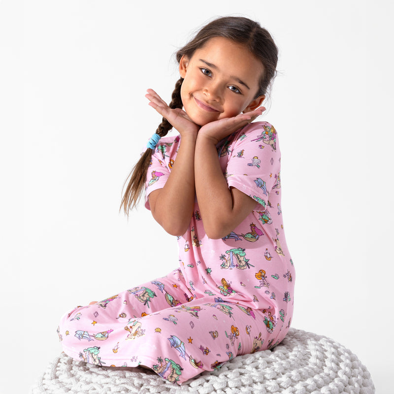 Mermaid Lagoon Bamboo Girls' Short Sleeve Dress