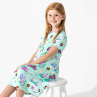 Gabby's Dollhouse: Cat Francisco Bamboo Girls' Short Sleeve Dress