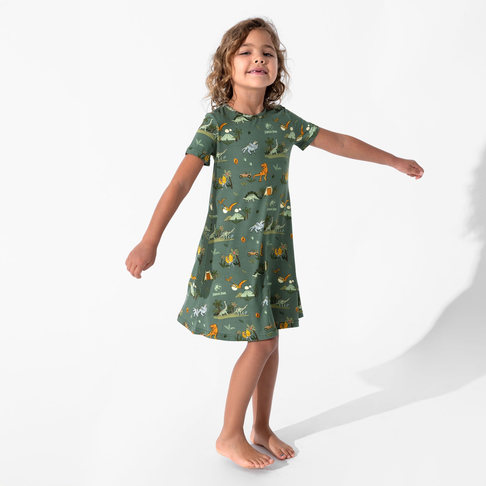 Jurassic Park: Safari Bamboo Girls' Short Sleeve Dress