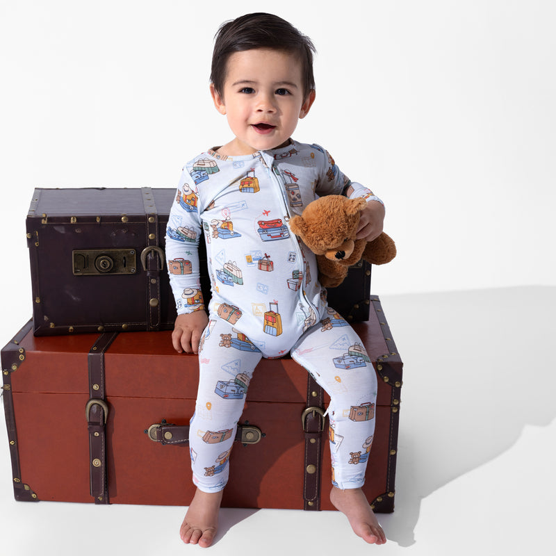 Vintage Suitcases Bamboo Convertible Footie