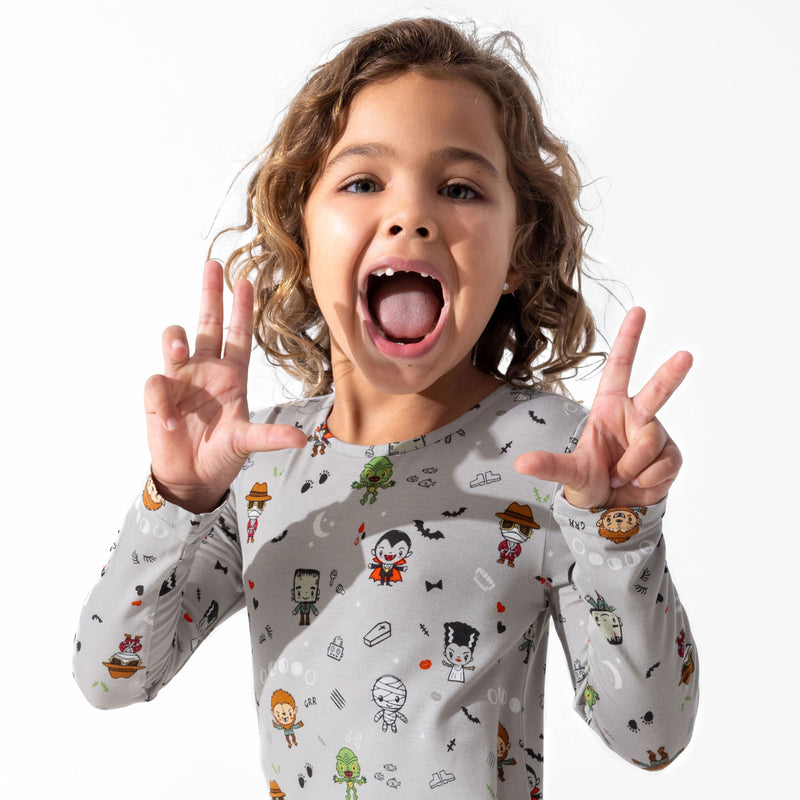 Little Monsters Bamboo Girls' Long Sleeve Dress