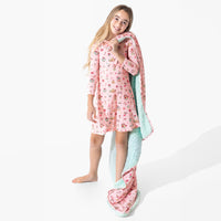 Candy Cane Lane Bamboo Sherpa Blanket