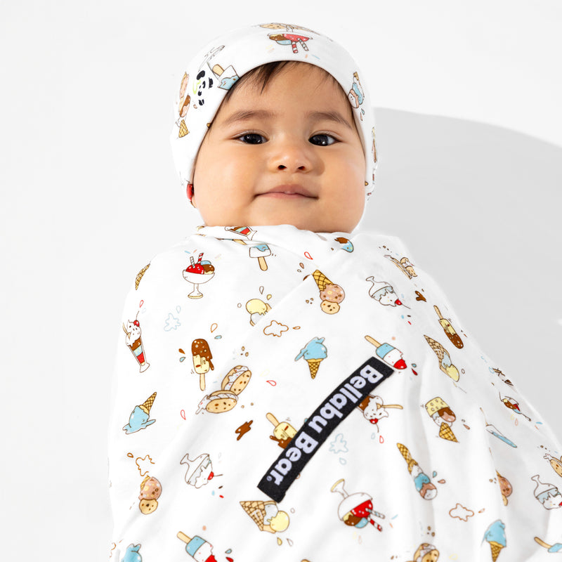 Ice Cream Bamboo Swaddle & Beanie Set