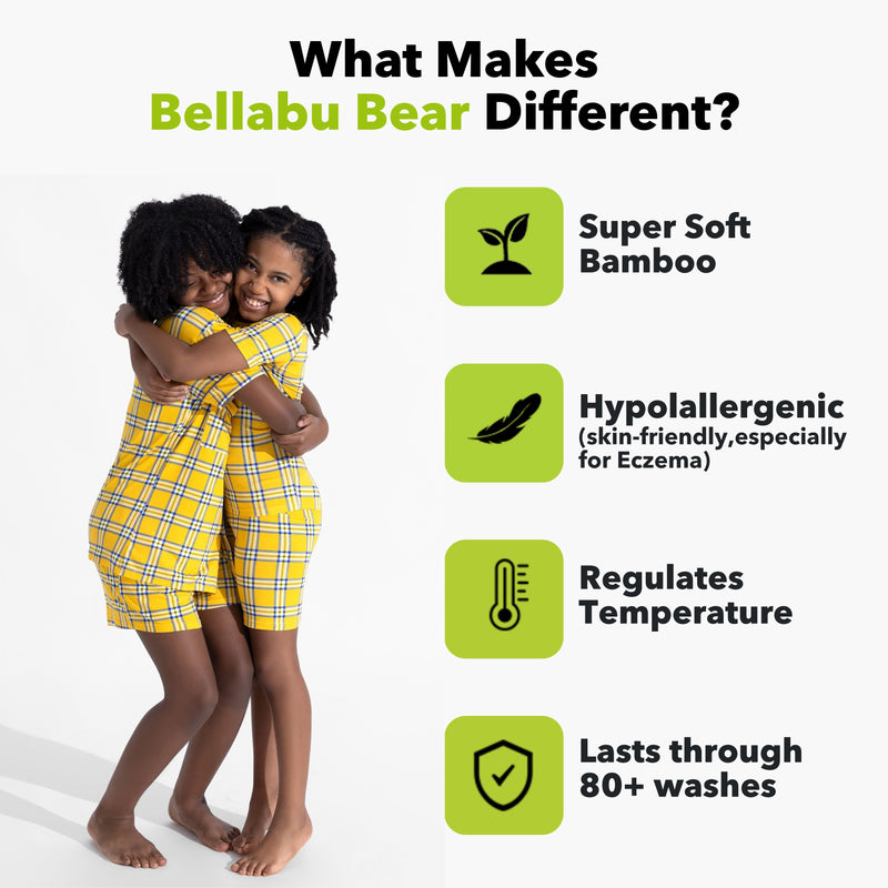 Clueless Total Betty Plaid Bamboo Women's Pajama Short Set