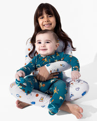 Basketball Pups Bamboo Convertible Footie