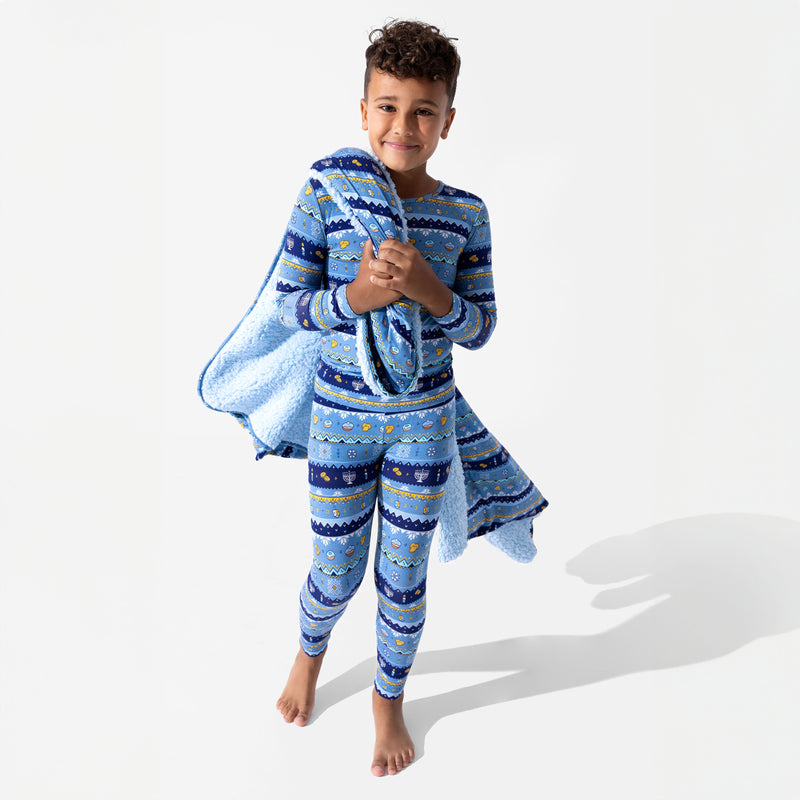 Hanukkah Fair Isle Bamboo Kids Pajamas