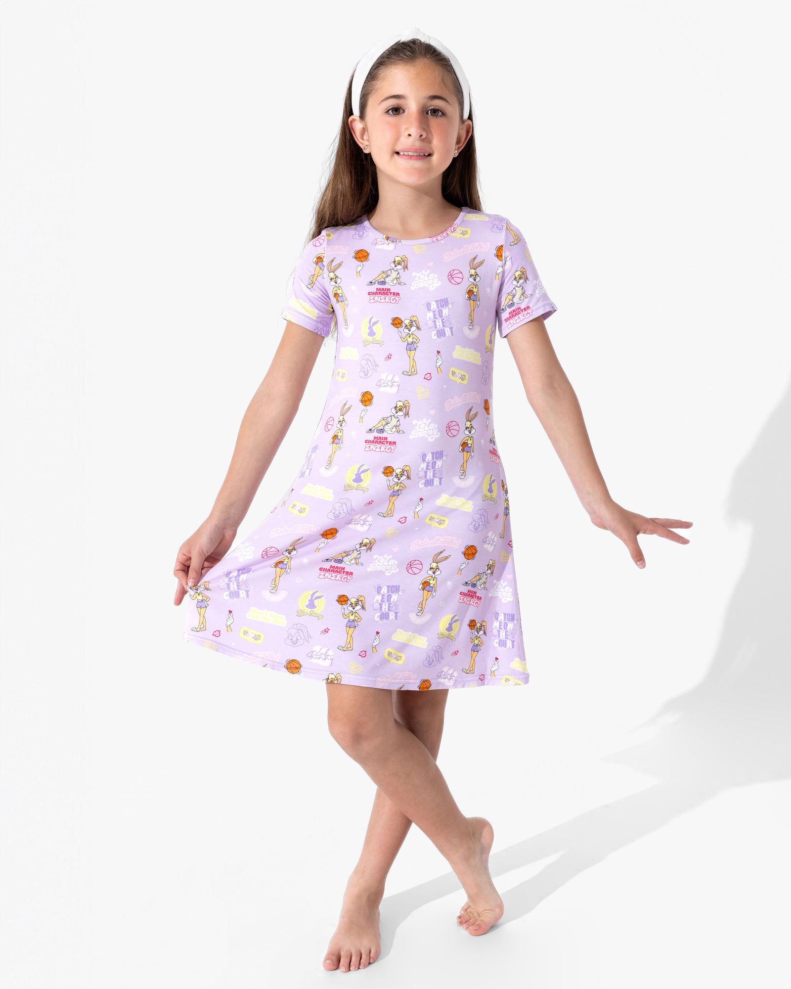 Lola Bunny Bamboo Girls' Short Sleeve Dress