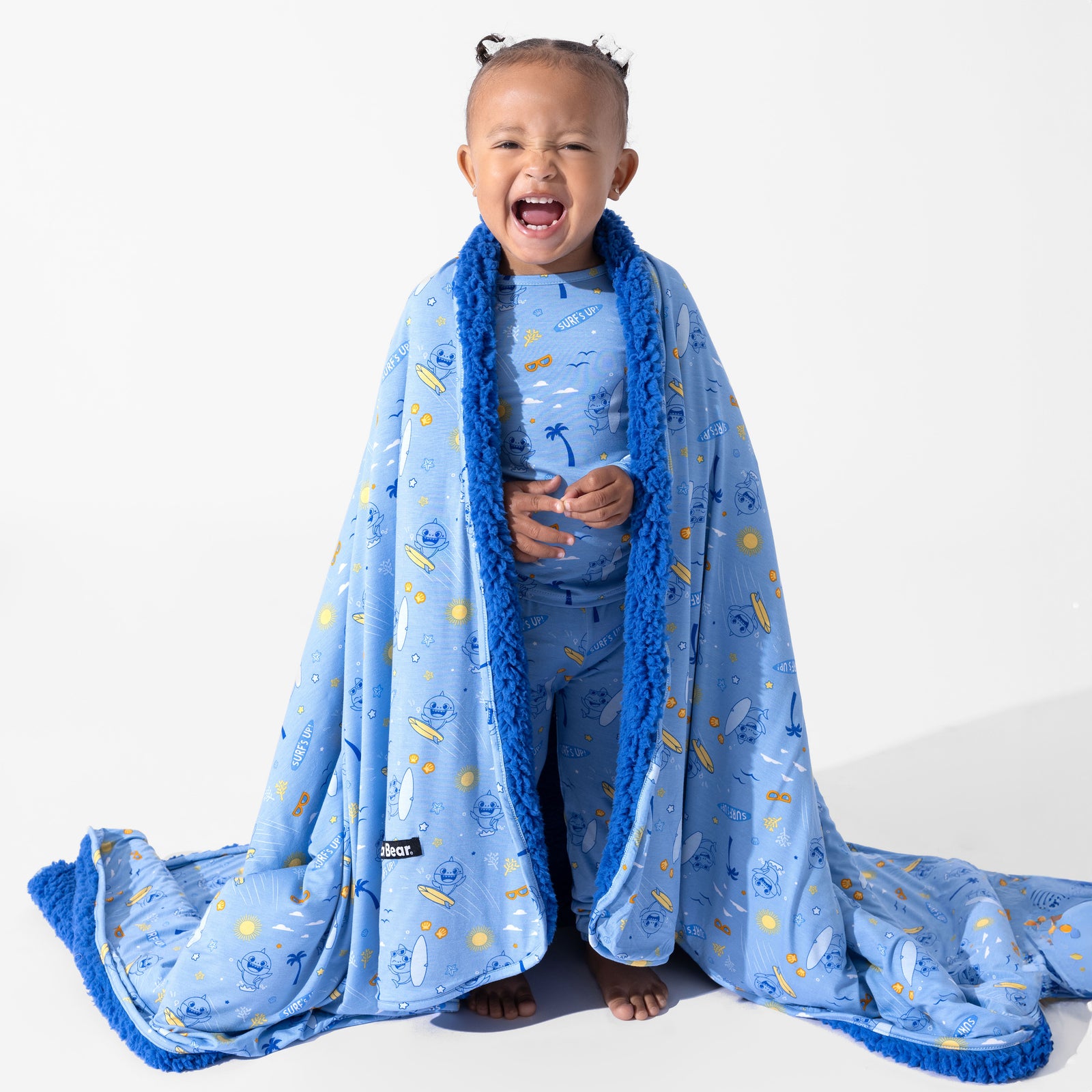 Baby Shark Surf Bamboo Sherpa Blanket