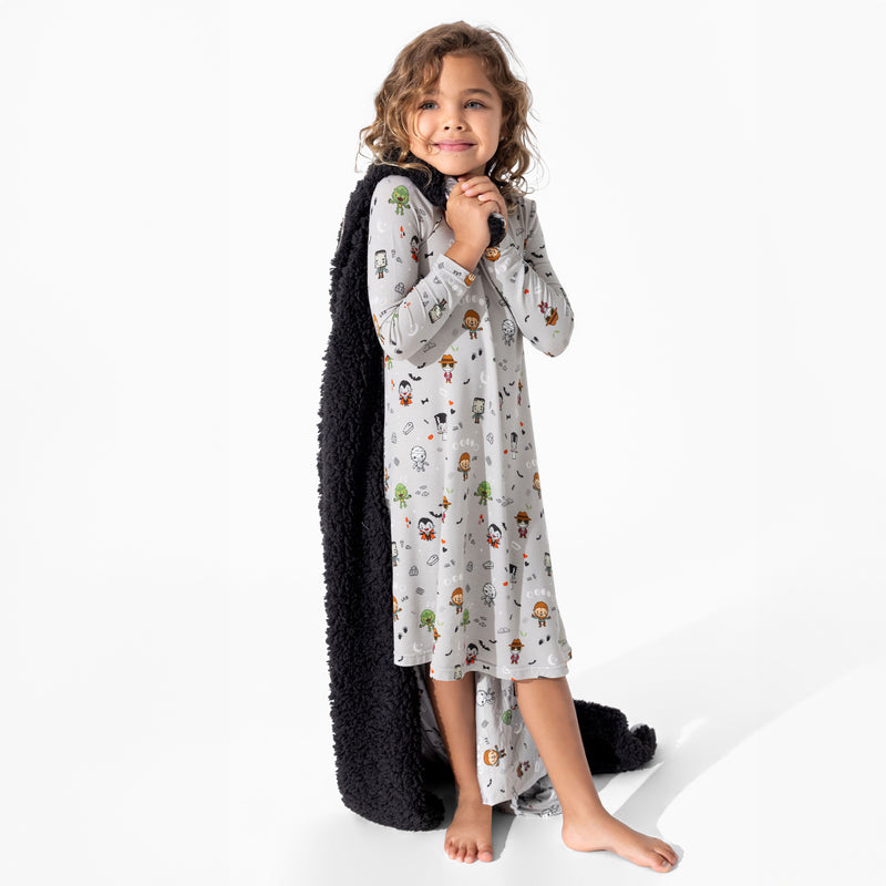 Little Monsters Bamboo Girls' Long Sleeve Dress