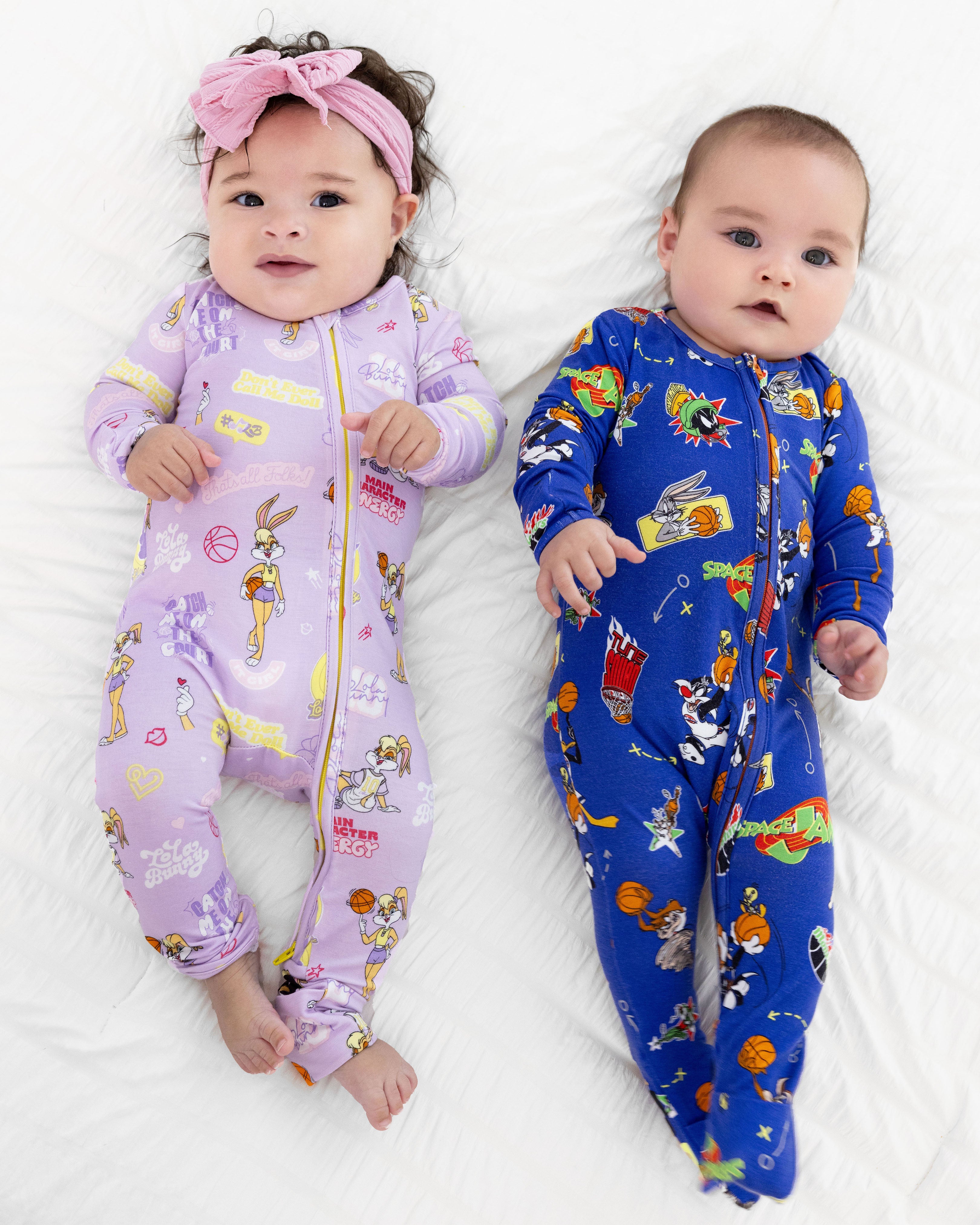 Space Jam Bamboo Convertible Footie | Soft Baby Bamboo Zipper