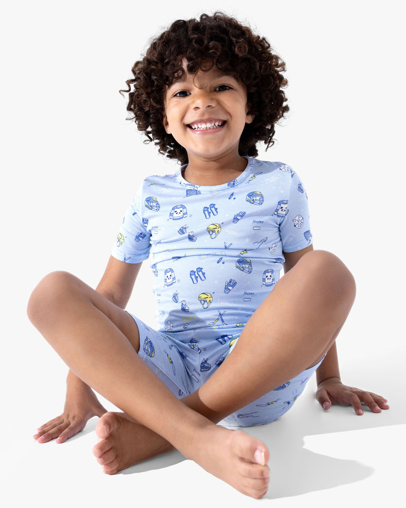 Hockey Bamboo Kids Pajama Short Set