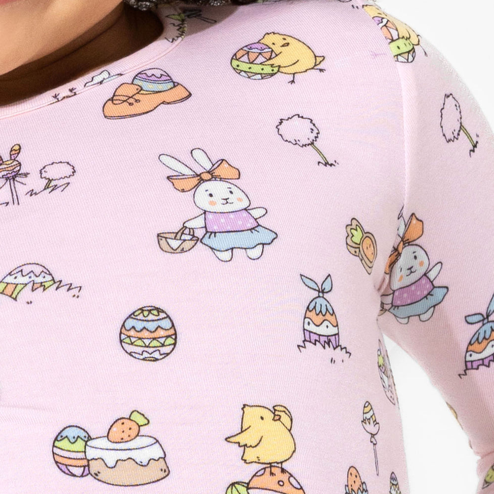 Easter Bunny Pink Bamboo Kids Pajamas