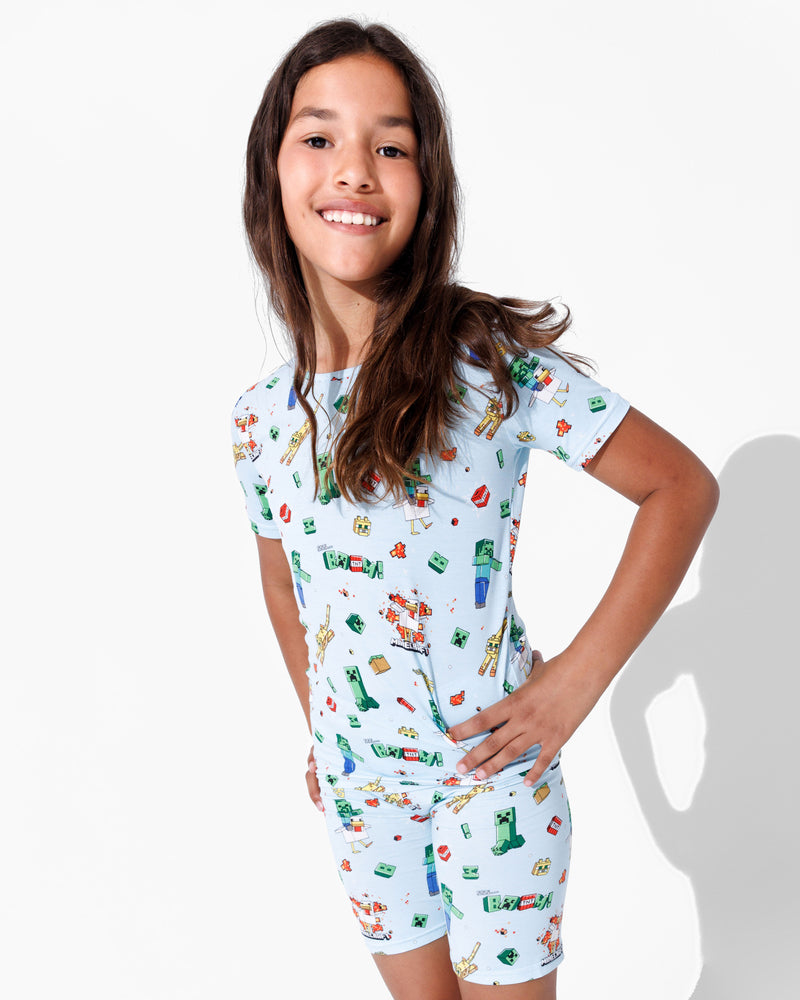 Minecraft: Chicken Jockey Bamboo Kids Pajama Short Set