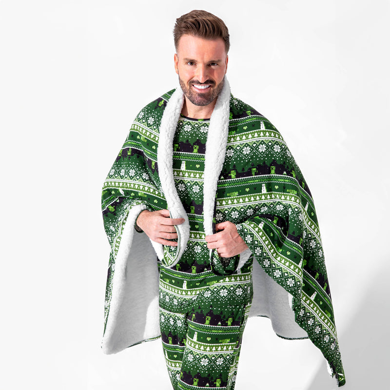 Minecraft Creeper Holiday Bamboo Men's Pajama Set