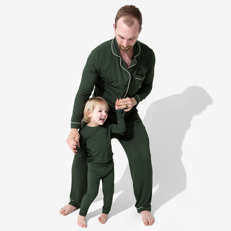 Pine Green Bamboo Kids Pajamas