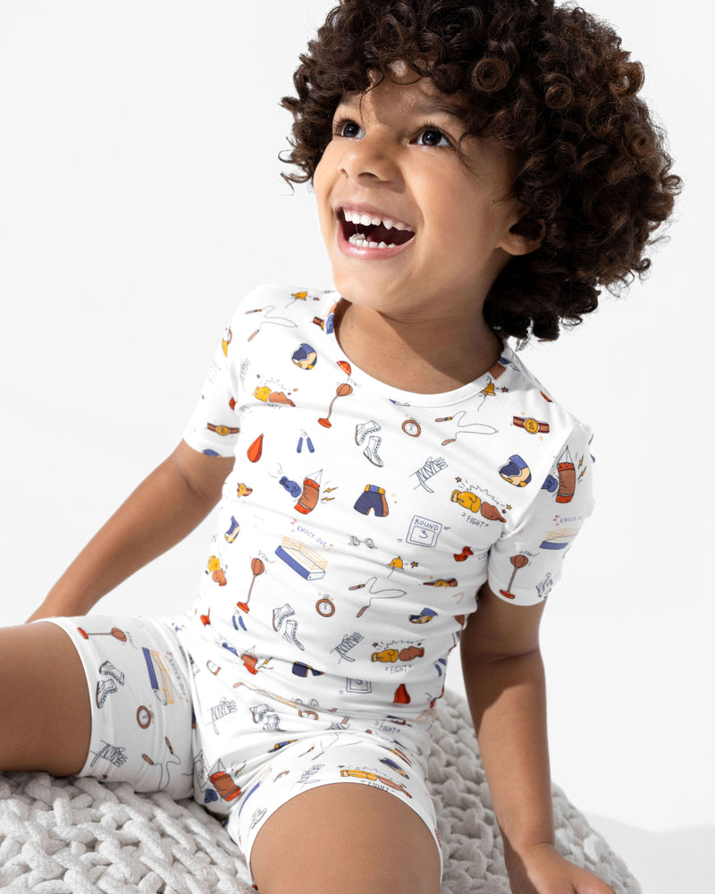 Boxing Bamboo Kids Pajama Short Set