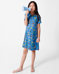 Minions: Lights Camera Action Bamboo Girls' Short Sleeve Dress