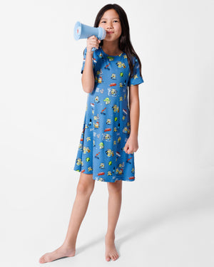 Minions: Lights Camera Action Bamboo Girls' Short Sleeve Dress