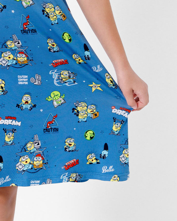 Minions: Lights Camera Action Bamboo Girls' Short Sleeve Dress