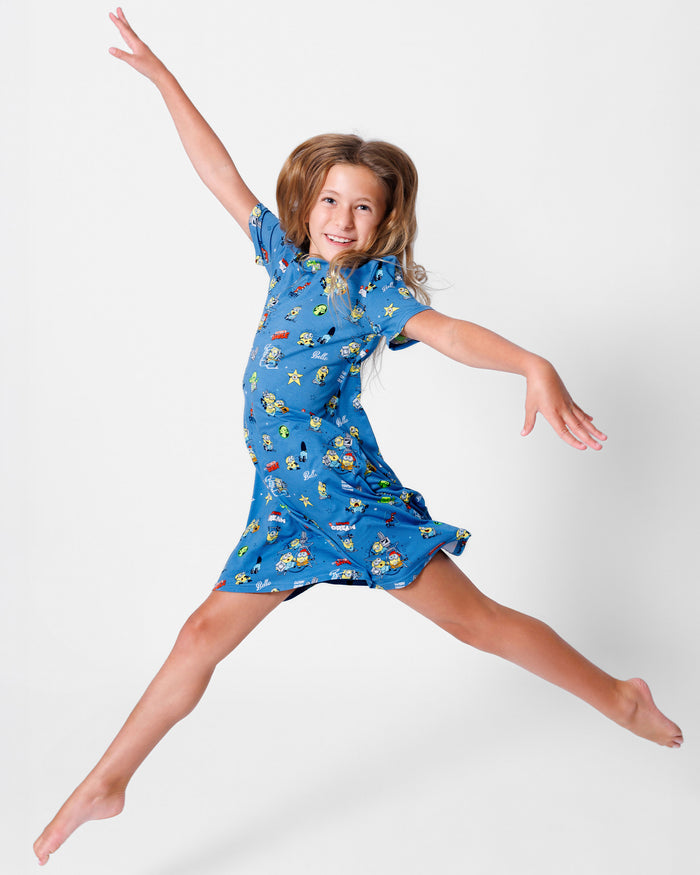 Minions: Lights Camera Action Bamboo Girls' Short Sleeve Dress