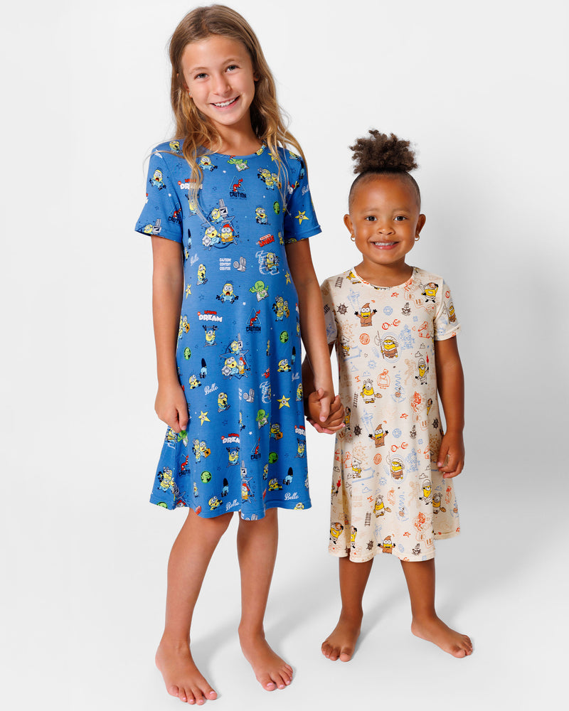 Minions: Lights Camera Action Bamboo Girls' Short Sleeve Dress