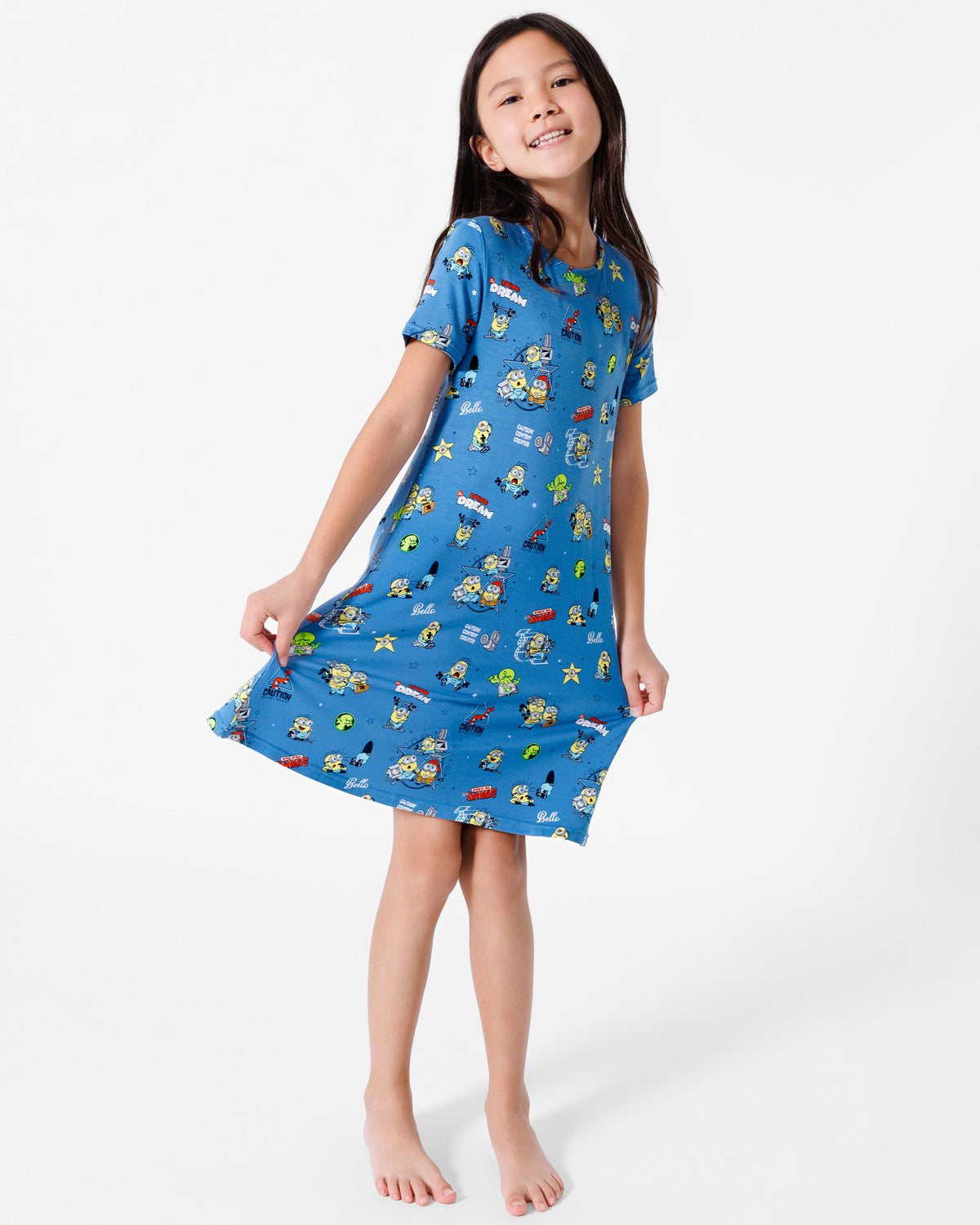 Minions: Lights Camera Action Bamboo Girls' Short Sleeve Dress