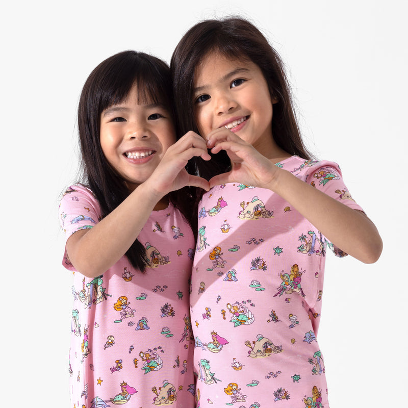 Mermaid Lagoon Bamboo Girls' Short Sleeve Dress