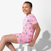 Skater Kitty Bamboo Kids Pajama Short Set