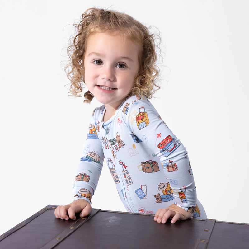 Vintage Suitcases Bamboo Convertible Footie