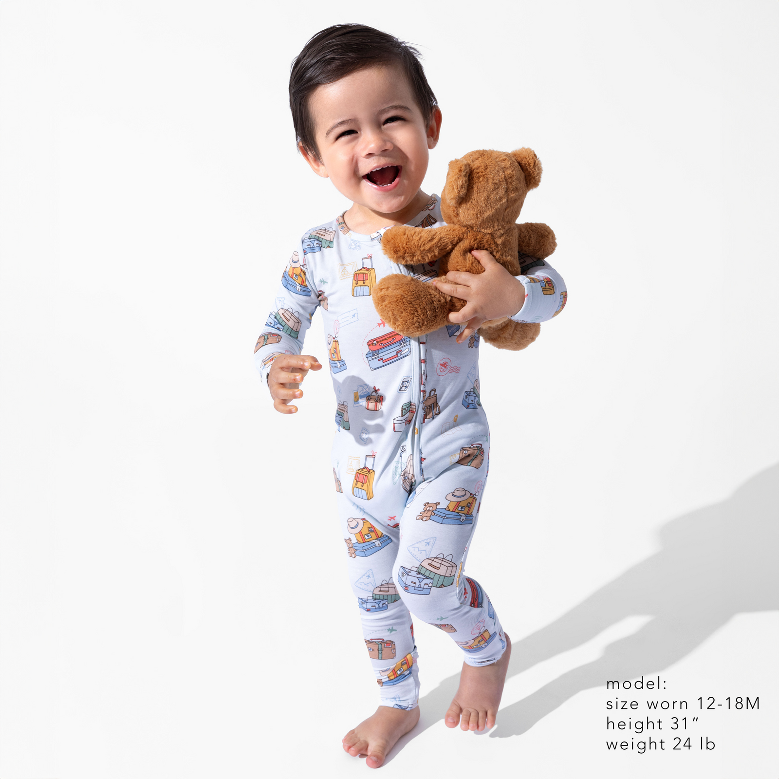 Vintage Suitcases Bamboo Convertible Footie