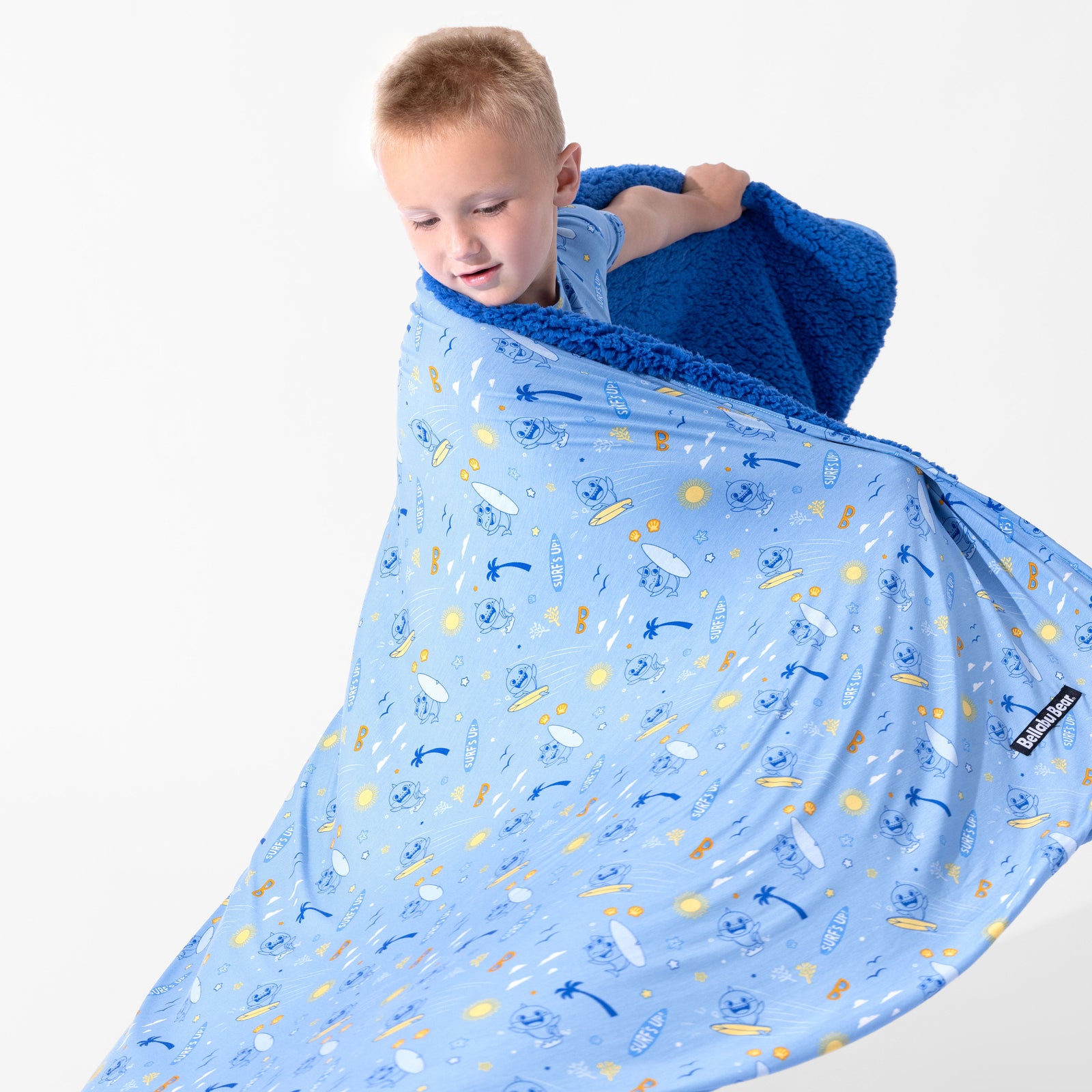 Baby Shark Surf Bamboo Sherpa Blanket