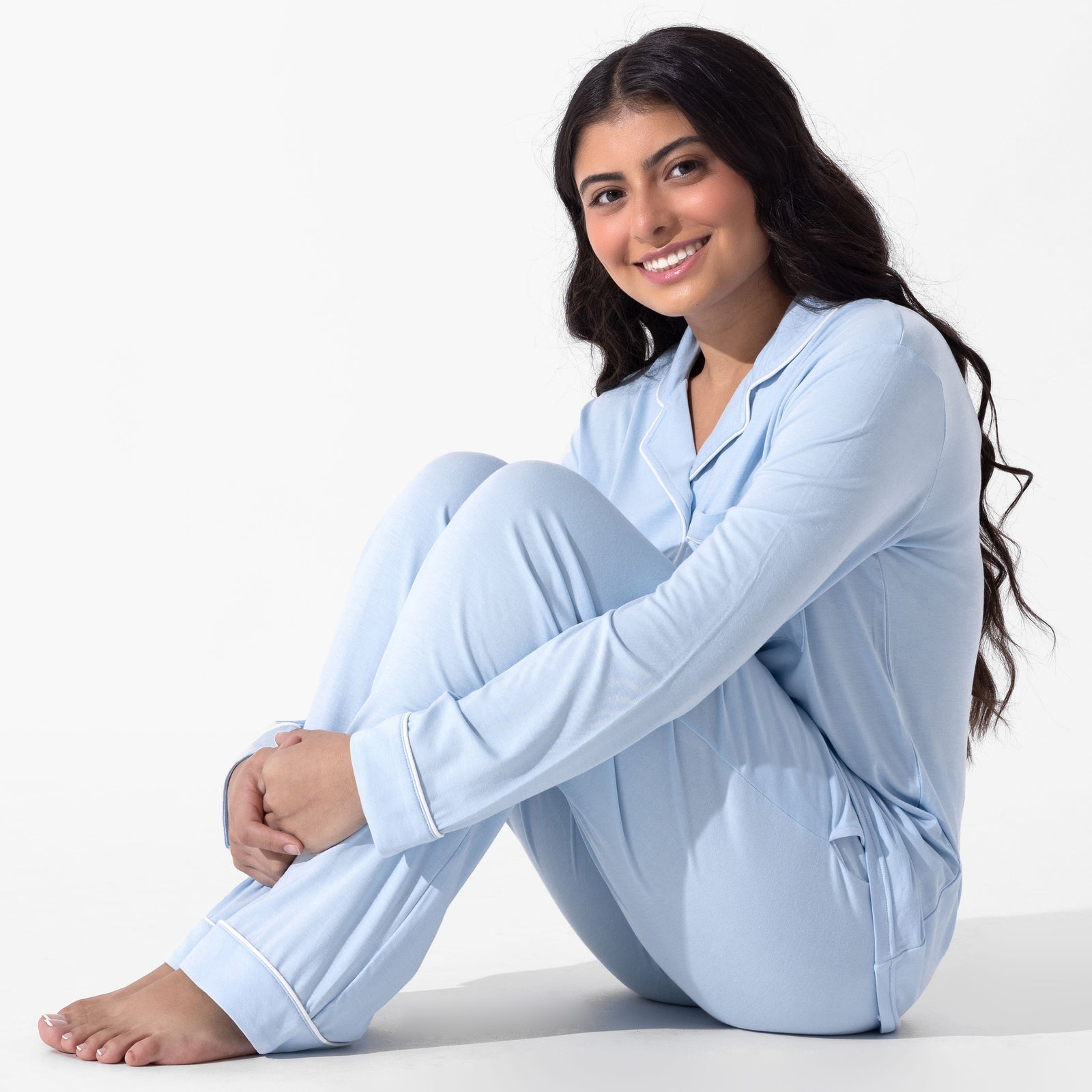 Sky Blue Bamboo Women's Pajama Set