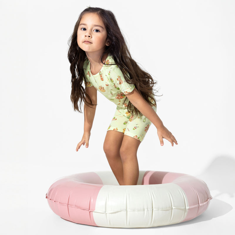Capybara Boba Bamboo Kids Pajama Short Set
