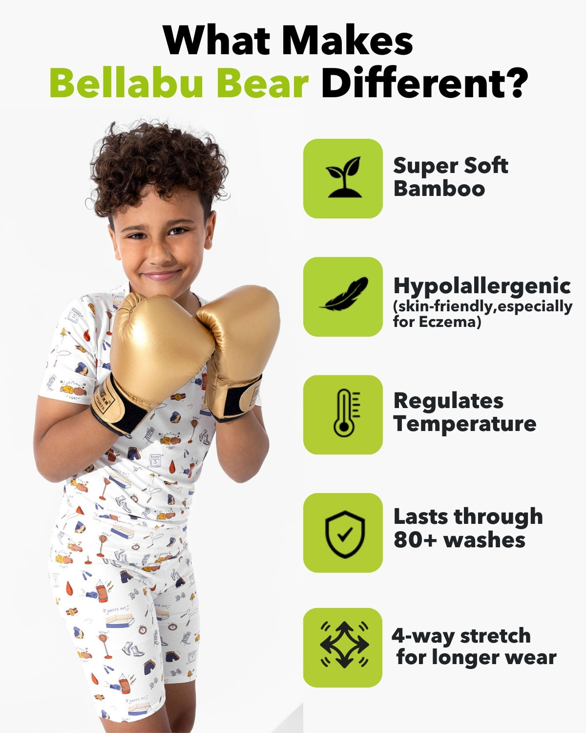 Boxing Bamboo Kids Pajama Short Set