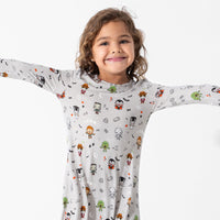 Little Monsters Bamboo Girls' Long Sleeve Dress