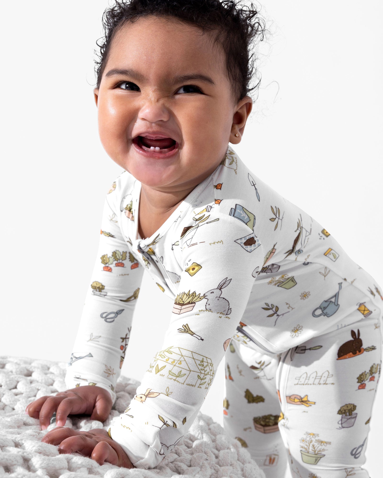 Bunny Garden Bamboo Convertible Footie