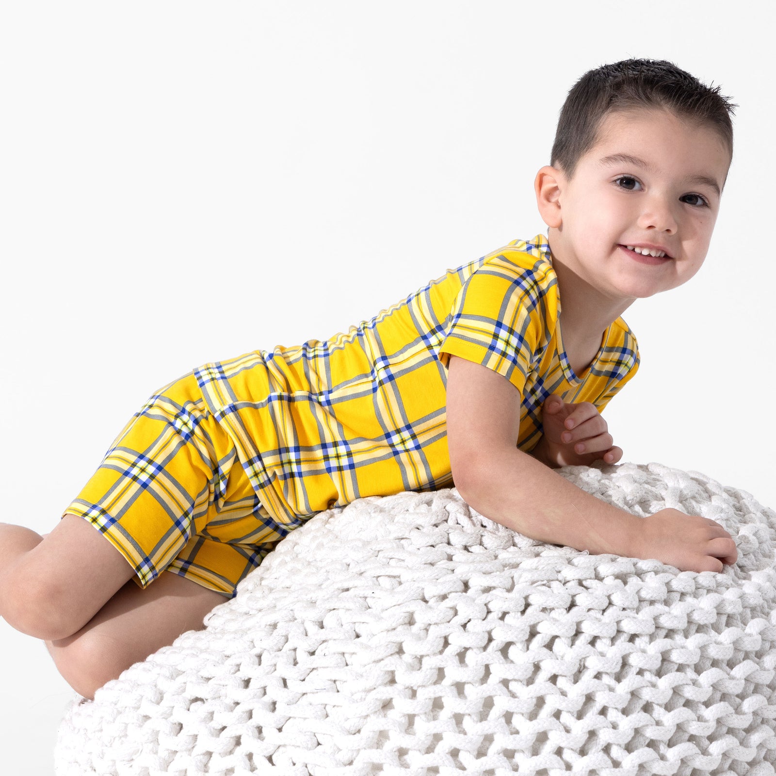 Clueless Total Betty Plaid Bamboo Kids Pajama Short Set