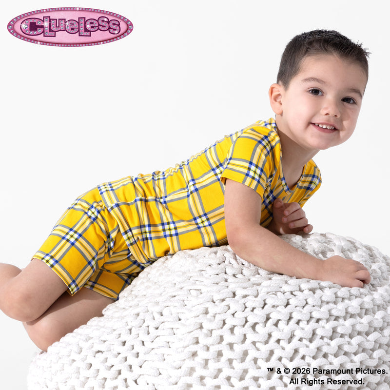 Clueless Total Betty Plaid Bamboo Kids Pajama Short Set