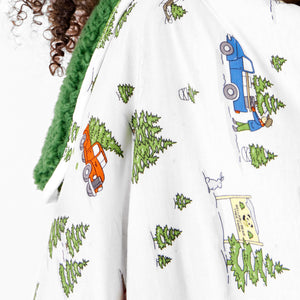 Christmas Tree Farm Bamboo Sherpa Blanket