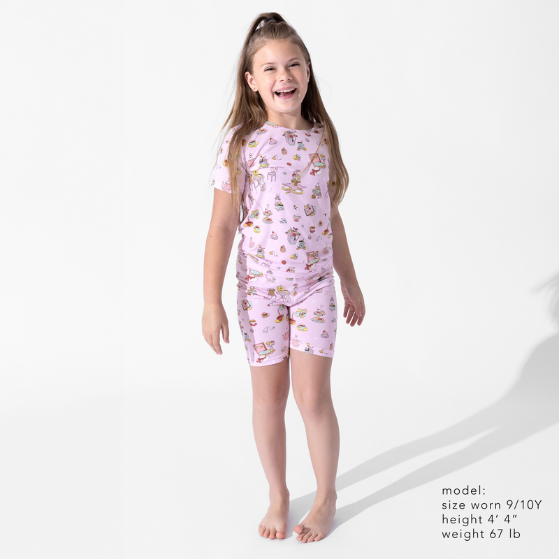 Tea Party Bamboo Kids Pajama Short Set