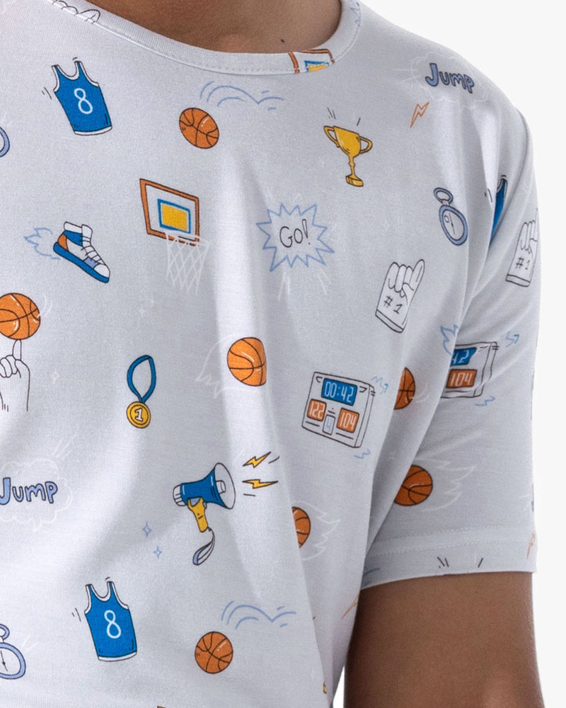All Star Basketball Bamboo Kids Pajama Short Set