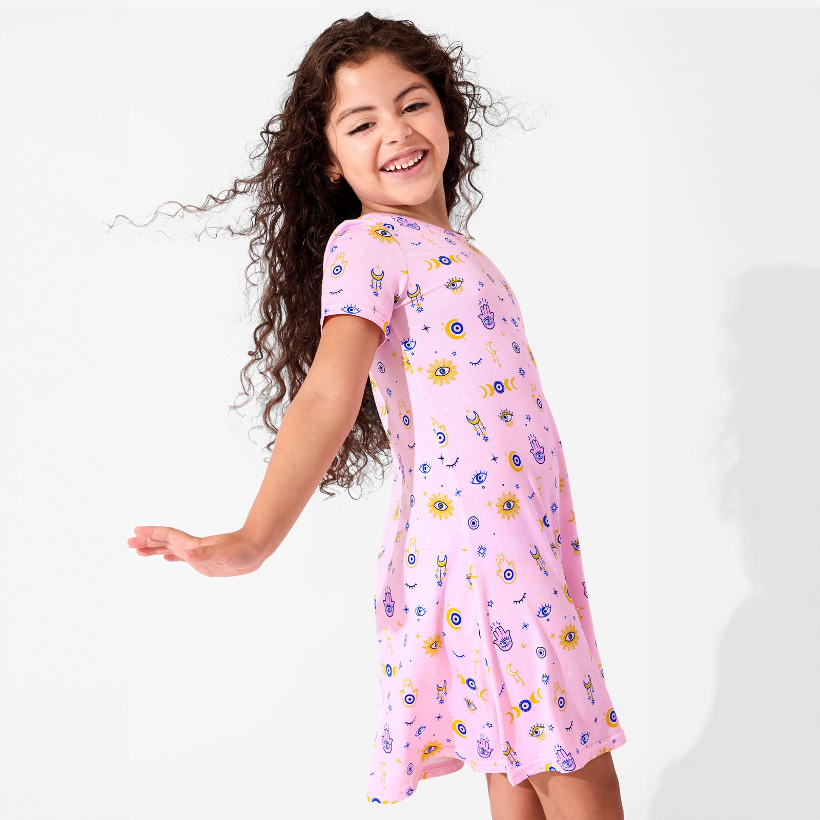 The Eye Pink Bamboo Girls' Sleeveless Dress