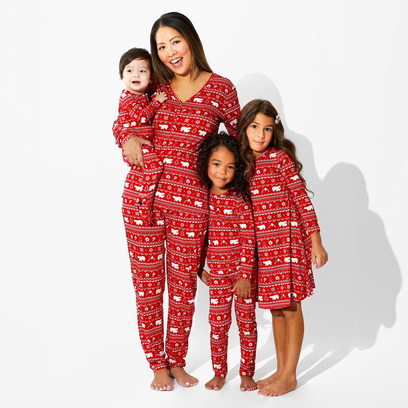 Polar Isle Red Bamboo Women's Pajama Set